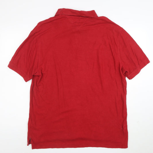Tommy Hilfiger Golf Red Cotton Men's L Polo Shirt