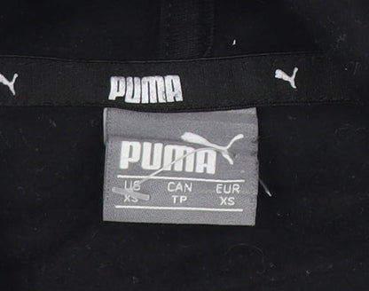 Puma Womens Black XS Pullover Hoodie with Logo Print