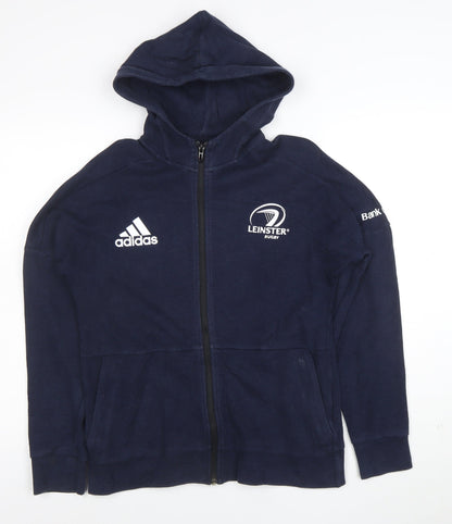 Adidas Boys Navy Leinster Rugby Full Zip Hoodie Size 13-14 Years