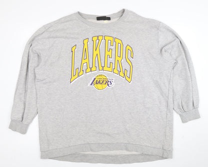 NBA Los Angeles Lakers Grey Sweatshirt Women XL Relaxed Fit