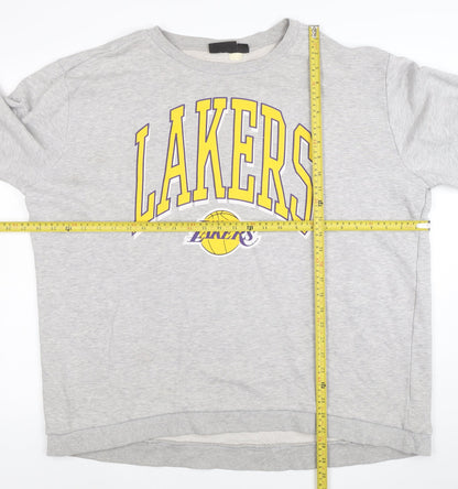 NBA Los Angeles Lakers Grey Sweatshirt Women XL Relaxed Fit