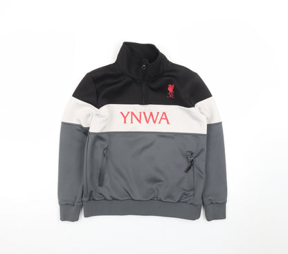 Liverpool FC Boys Grey Colourblock 1/4 Zip Sweatshirt 9-10 Years