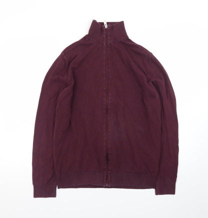 SELECTED HOMME Men's Purple Full Zip Cotton Jumper M