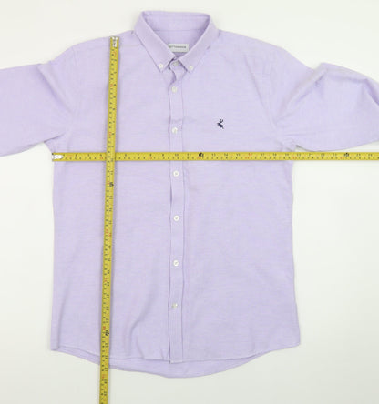 Ottomoda Men's Purple Button-Down Long Sleeve Dress Shirt M