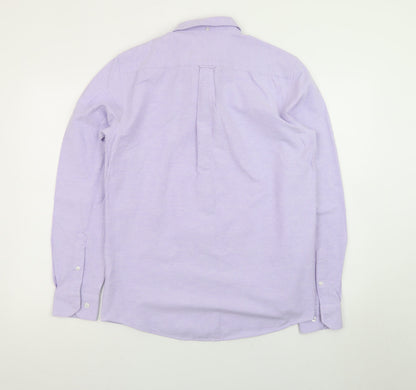 Ottomoda Men's Purple Button-Down Long Sleeve Dress Shirt M