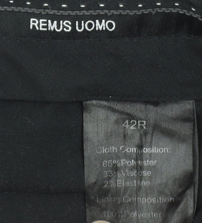 Remus Uomo Men's Grey Check Slim Fit Dress Pants 42R