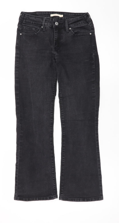 Levi's Womens Black 715 Bootcut Jeans Size 26 Slim Fit Denim