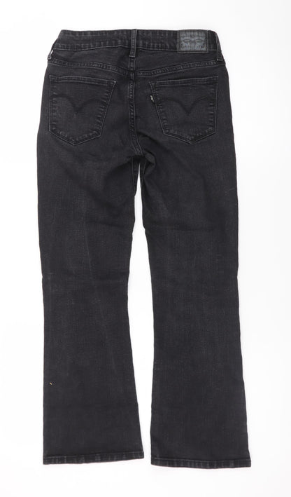 Levi's Womens Black 715 Bootcut Jeans Size 26 Slim Fit Denim