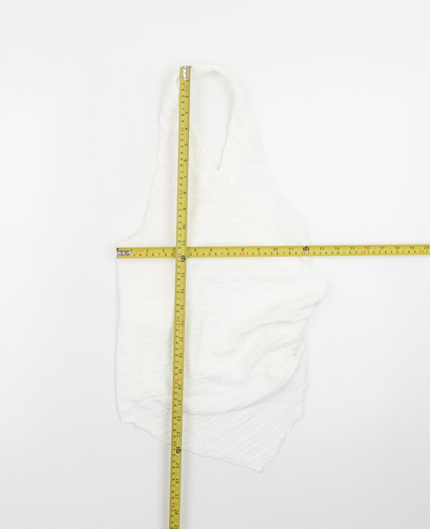Pull&Bear Women's White Halter Neck Cotton Camisole Top Size 8