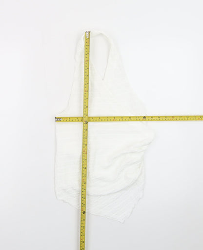 Pull&Bear Women's White Halter Neck Cotton Camisole Top Size 8
