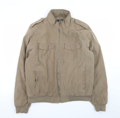 Tweed River Men's Brown XL Bomber Jacket Polyester Casual