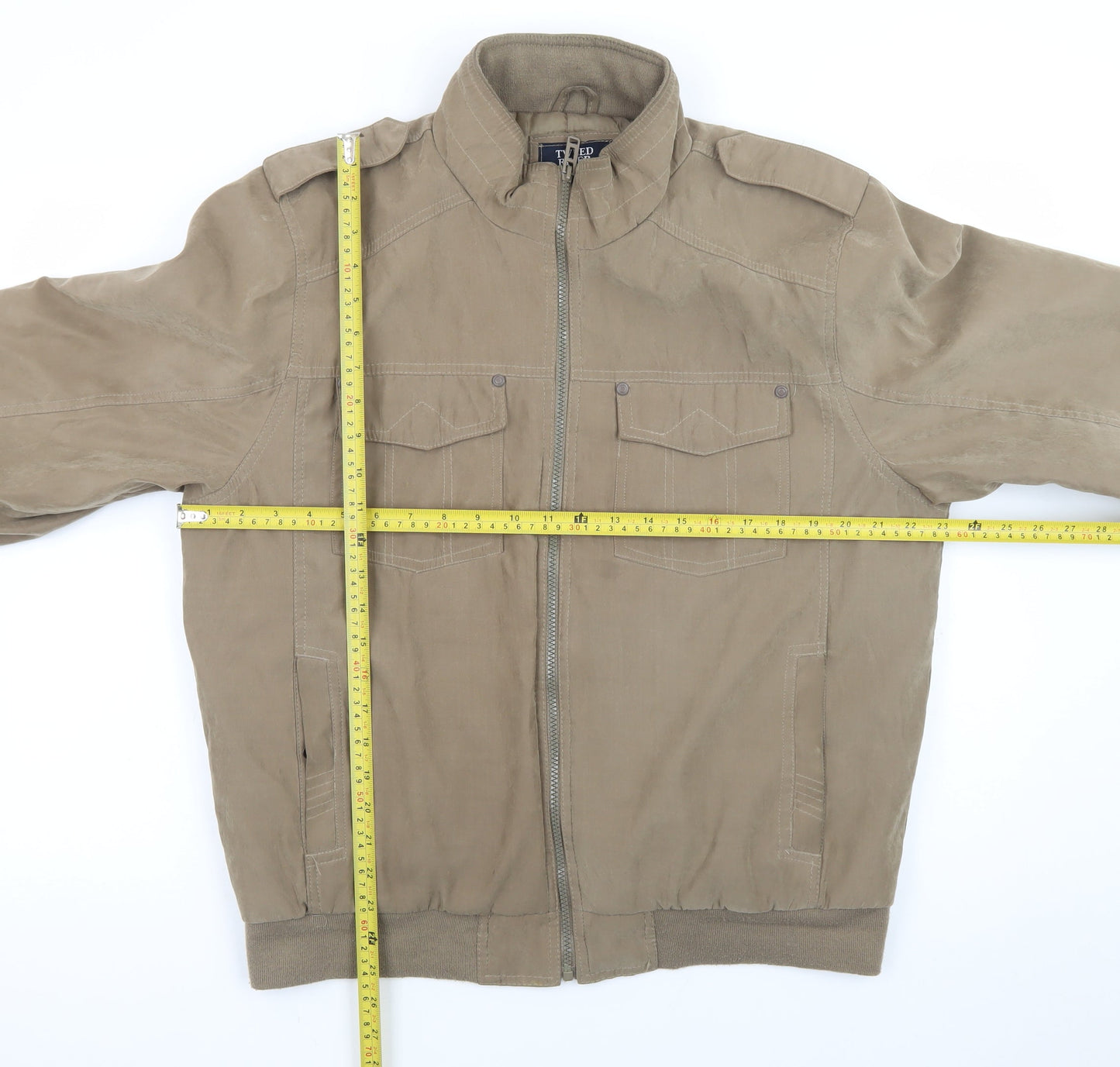 Tweed River Men's Brown XL Bomber Jacket Polyester Casual