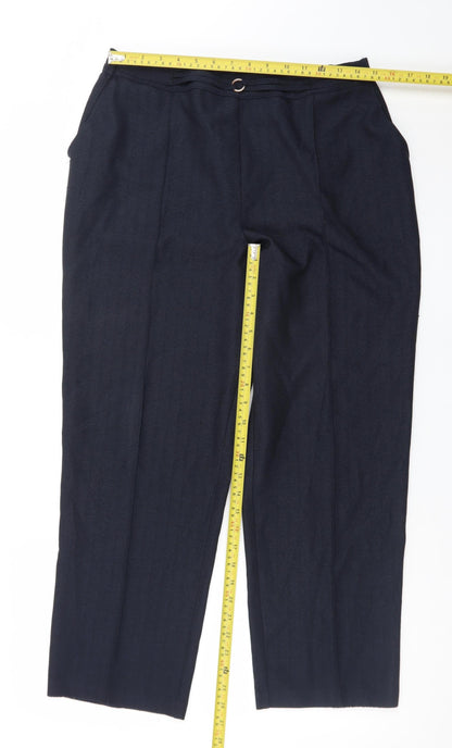 Marks and Spencer Women's Blue Size 14 Short Straight Trousers