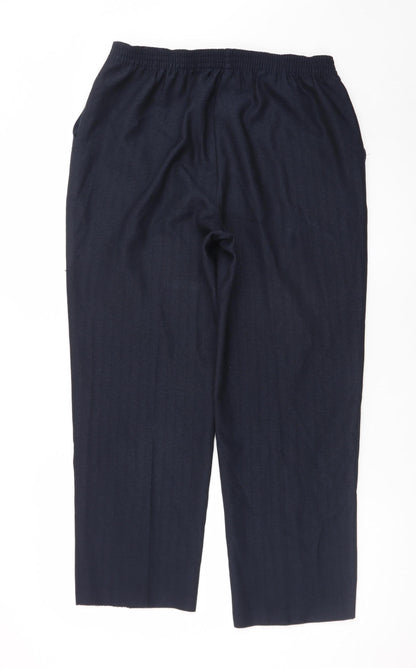 Marks and Spencer Women's Blue Size 14 Short Straight Trousers