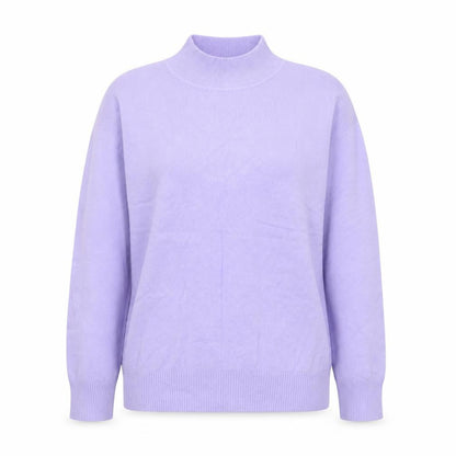Emily Stacy Women Purple Mock Neck Pullover Jumper XL