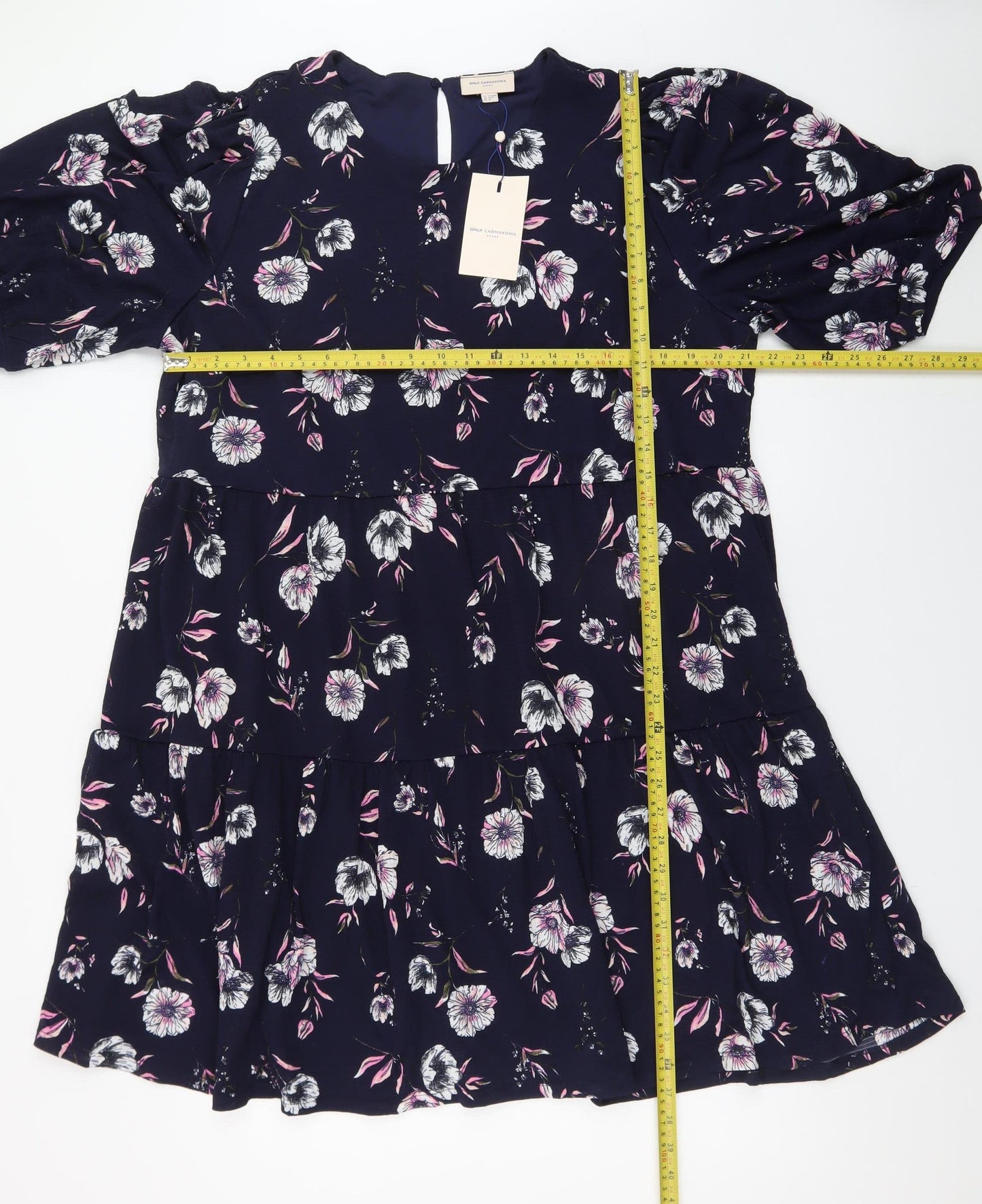 ONLY Carmakoma Women's Blue Floral A-Line Plus Size 18-20 Dress