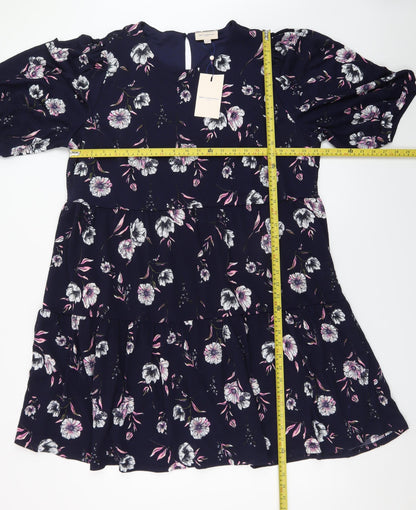 ONLY Carmakoma Women's Blue Floral A-Line Plus Size 18-20 Dress