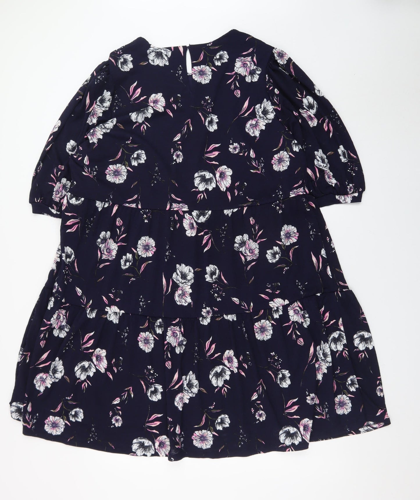 ONLY Carmakoma Women's Blue Floral A-Line Plus Size 18-20 Dress