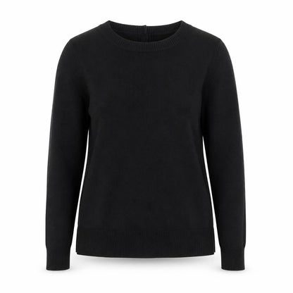 The White Company Women's Black Wool Blend Crew Neck Jumper Size 6