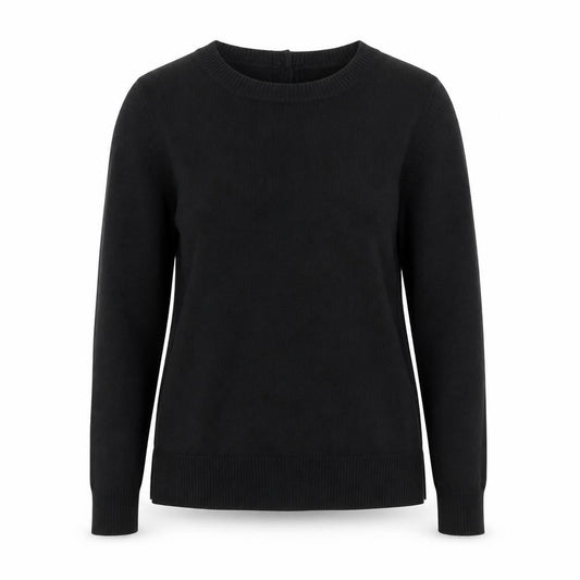 The White Company Women's Black Wool Blend Crew Neck Jumper Size 6
