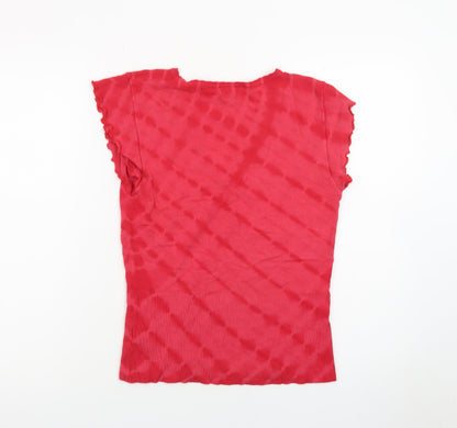 Next Women Red V-Neck Short Sleeve Slim Knit Jumper UK 12