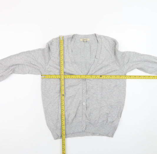 La Leggenda Womens Grey Cardigan V-Neck Knit Jumper M