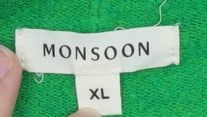 Monsoon Women's Green Mock Neck Pullover Knit Jumper XL