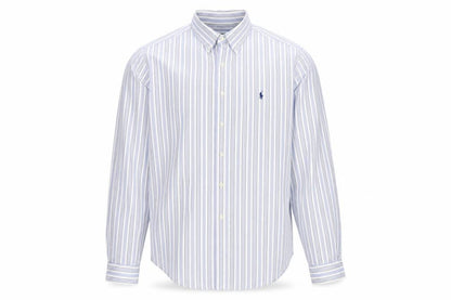Ralph Lauren Men's Blue Striped Classic Fit Button-Down Shirt Size 17