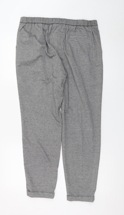 Atmosphere Women's Grey Houndstooth Tapered Trousers Size 14