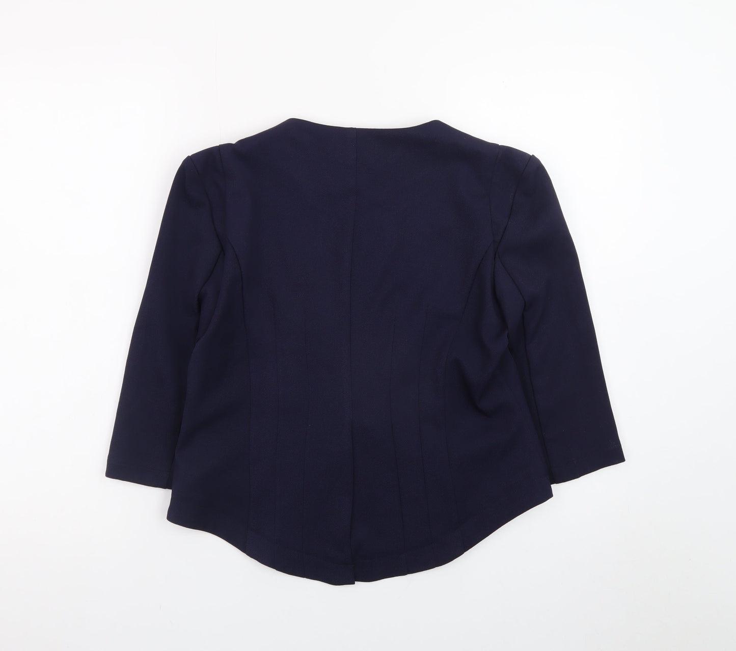Cutie Women Navy Blue Blazer M Regular 3/4 Sleeve Open Front