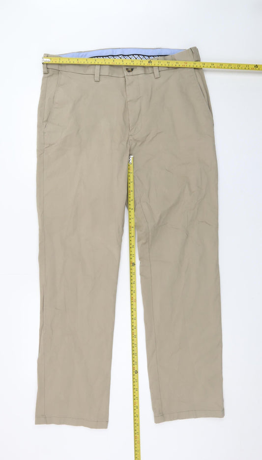Dunnes Stores Men's Beige Chino Trousers 34W 31L Regular Fit