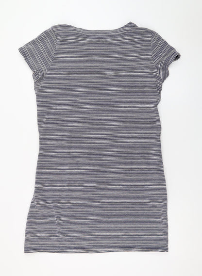 Marks and Spencer Women Blue Stripe T-Shirt Dress Size 14