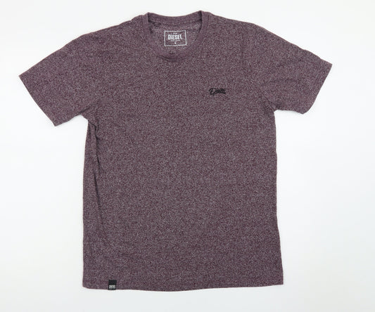 Diesel Men's Purple Short Sleeve Crew Neck Cotton Blend T-Shirt Size M