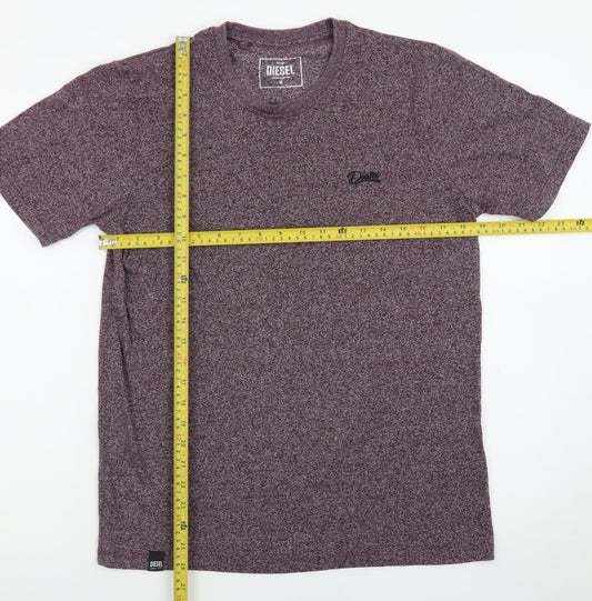 Diesel Men's Purple Short Sleeve Crew Neck Cotton Blend T-Shirt Size M