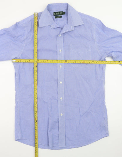 Lauren Ralph Lauren Men's Blue Fitted Non-Iron Cotton Dress Shirt 15.5 39