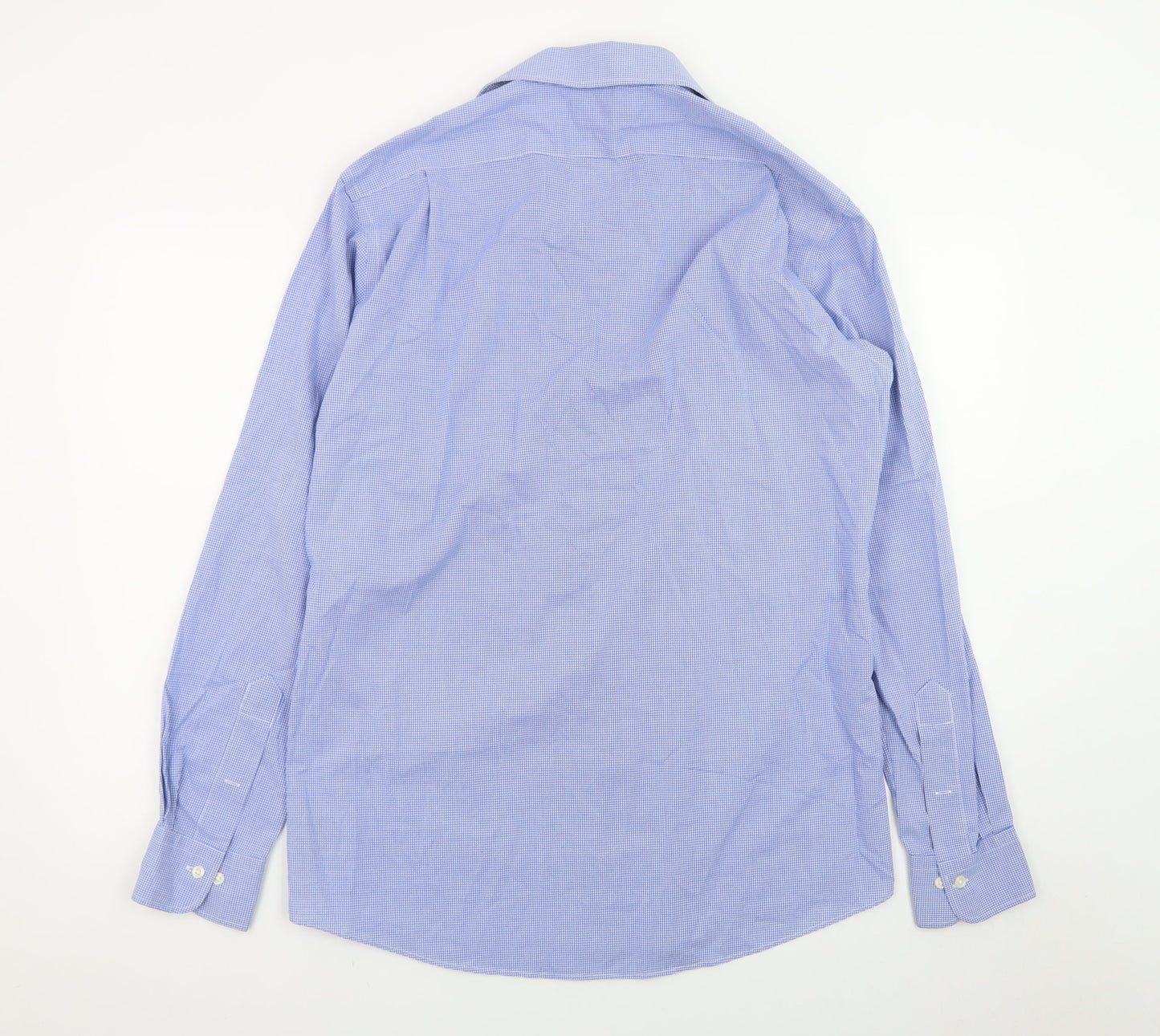 Lauren Ralph Lauren Men's Blue Fitted Non-Iron Cotton Dress Shirt 15.5 39