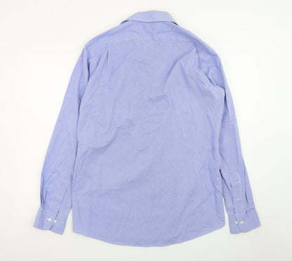 Lauren Ralph Lauren Men's Blue Fitted Non-Iron Cotton Dress Shirt 15.5 39