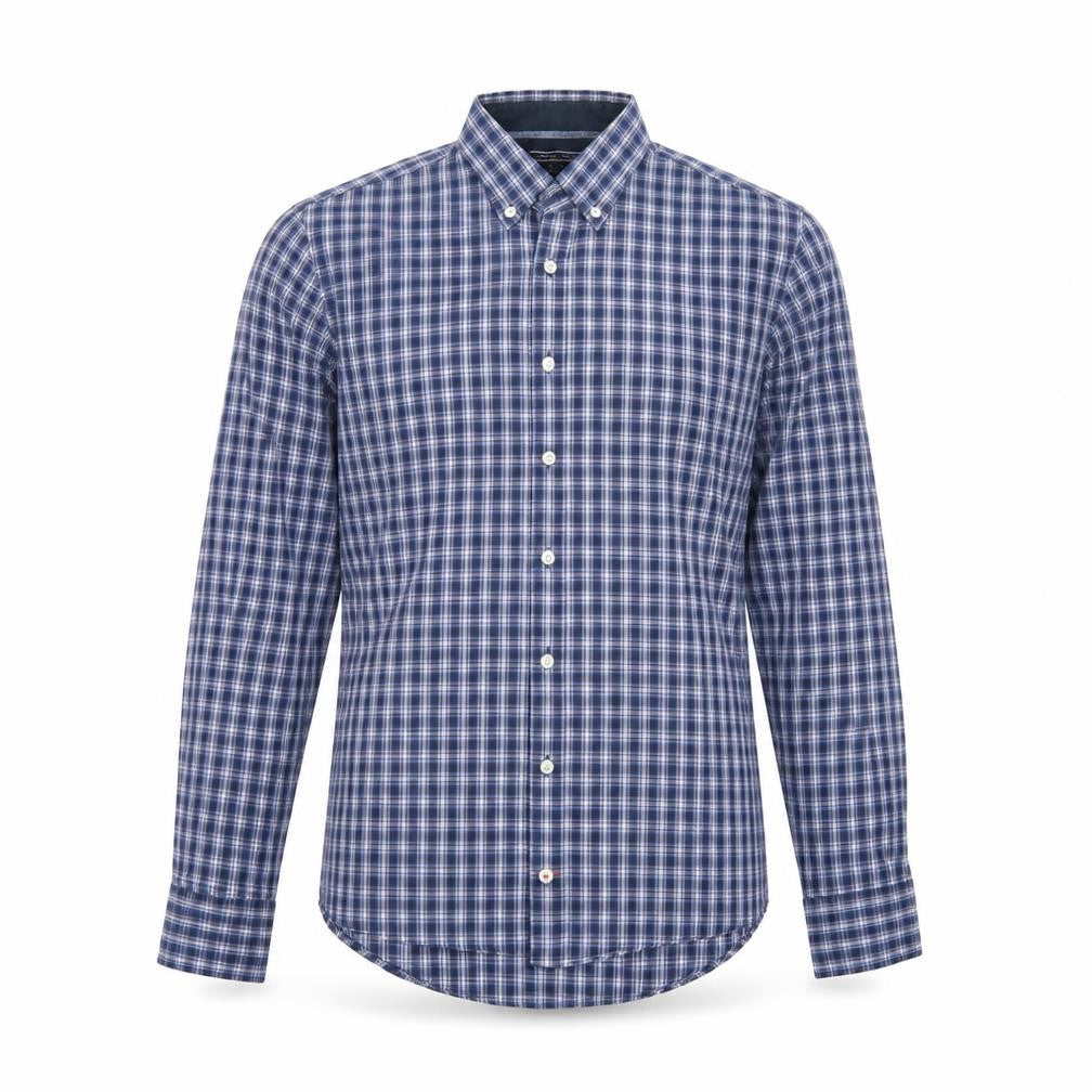 Tommy Hilfiger Men's Blue Check Button-Down Long Sleeve Shirt M