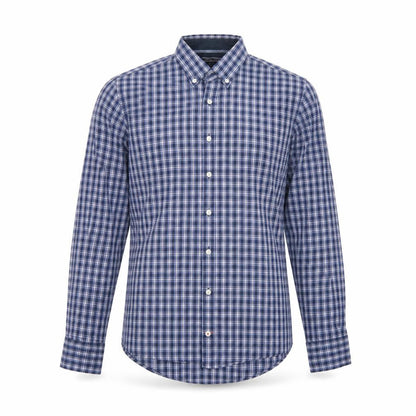 Tommy Hilfiger Men's Blue Check Button-Down Long Sleeve Shirt M