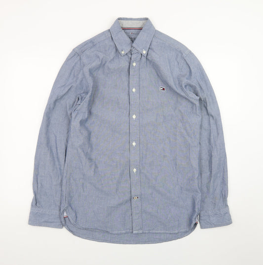 Tommy Hilfiger Men's Blue Oxford Cotton Button-Down Shirt S