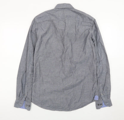 Calvin Klein Jeans Men's Grey Slim Fit Long Sleeve Button-Up Shirt S