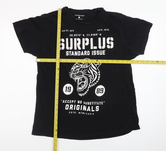 Cedarwood State Men's Black Tiger Graphic Crew Neck T-Shirt Size L