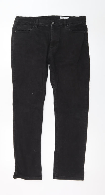 Denim Co. Men’s Black Straight Leg Jeans W32 L30 Regular Fit