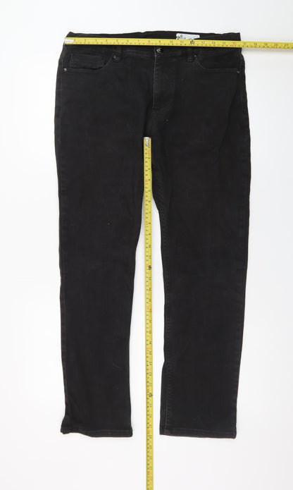 Denim Co. Men’s Black Straight Leg Jeans W32 L30 Regular Fit
