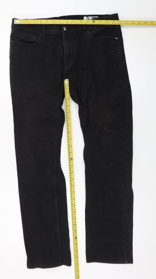 Denim Co. Men's Black Straight Jeans 32W 30L Regular Fit