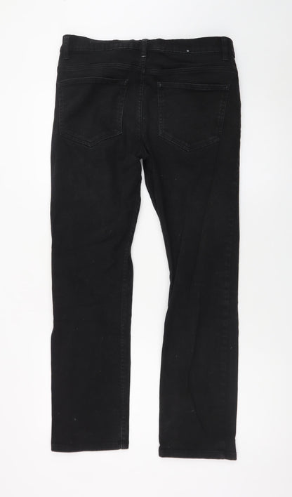 Denim Co. Men's Black Straight Jeans 32W 30L Regular Fit