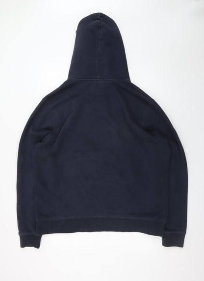 Jack Wills Men’s Blue Pullover Hoodie 2XL Logo Fleece Sweatshirt