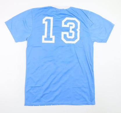 B Sport Men's Blue Marseille 13 Striped Crew Neck T-Shirt 2XL