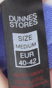 Dunnes Stores Women’s Blue Beige Patterned Fleece 1/4 Zip Sweatshirt M