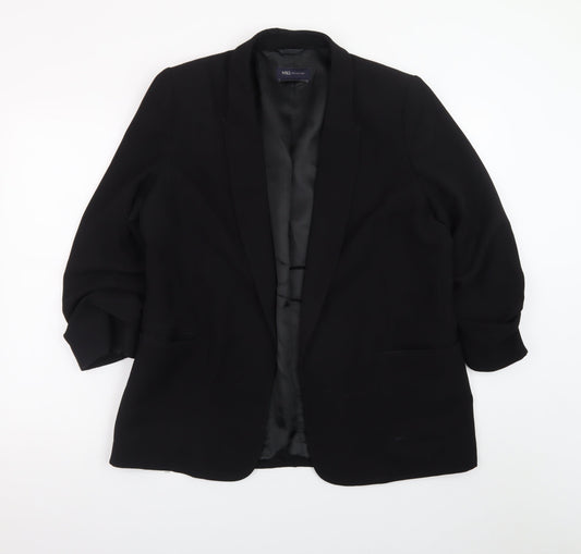 Marks and Spencer Women Black Classic Blazer UK 14 Regular Fit